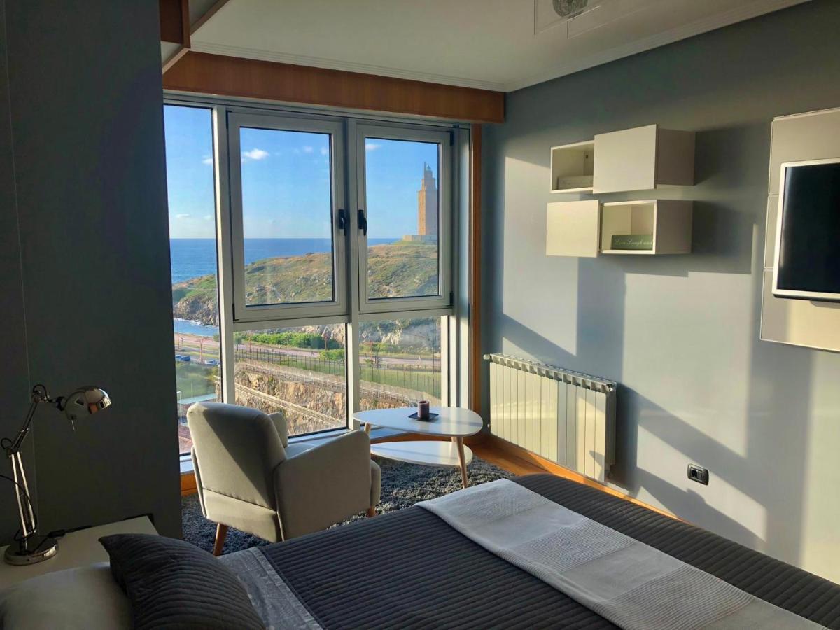 Parking, Vistas Al Mar Y Tres Habitaciones A Coruña Εξωτερικό φωτογραφία