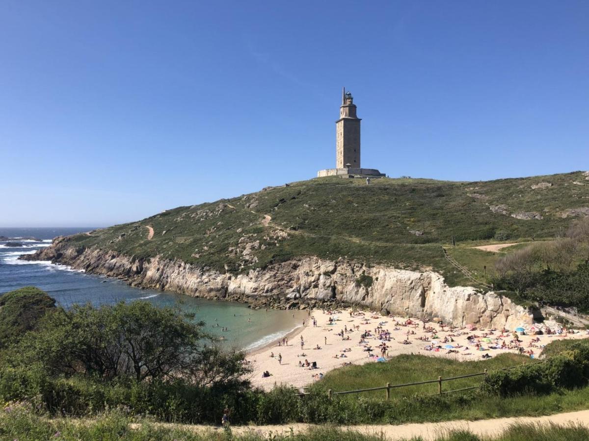 Parking, Vistas Al Mar Y Tres Habitaciones A Coruña Εξωτερικό φωτογραφία